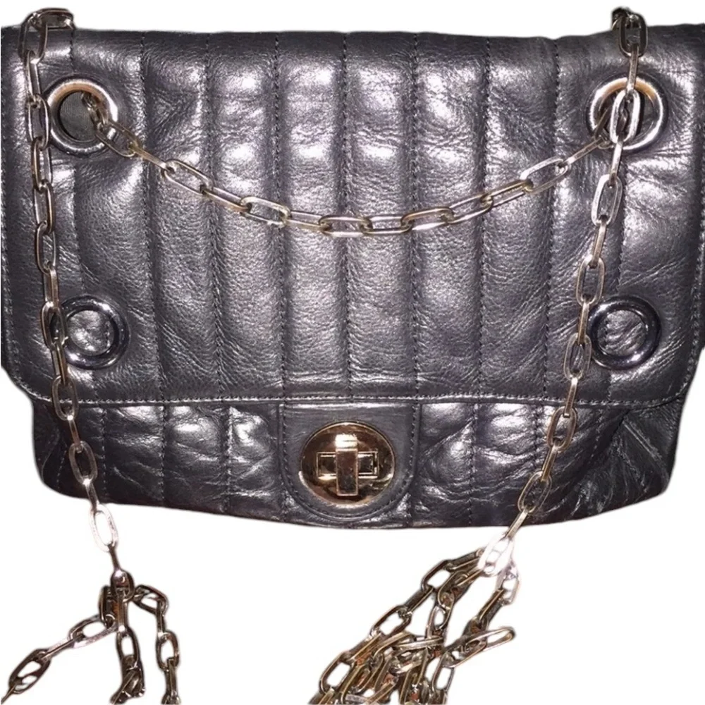 Claudia Ciuti black Quilted Leather Bag Adjustable Chain Strap